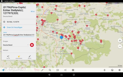 Beispiel POI auf Navi App